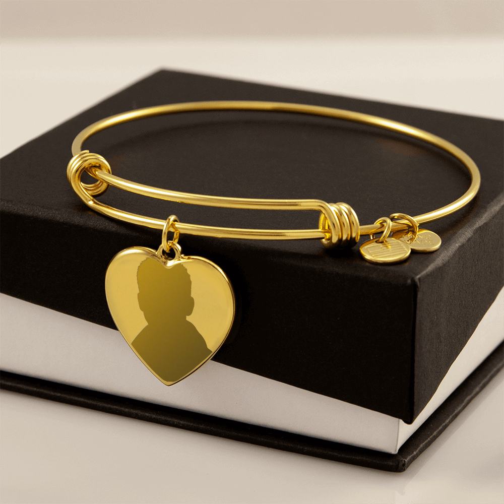 Luxury Heart Bangle for Mum with Engraving – Personalised Gift (No Message Card)