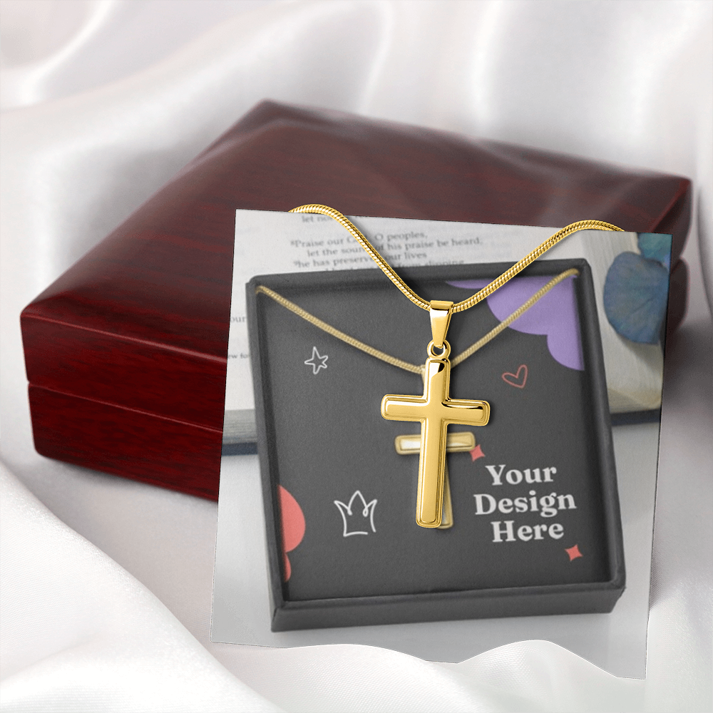 Artisan Cross Necklace with Snake Chain – Handcrafted Christian Jewelry for Men & Women