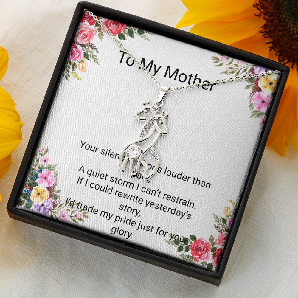 Mother's Gift Giraffe Sparkling Cubic Zirconia Necklace | Beautiful Jewellery Gift for Mum