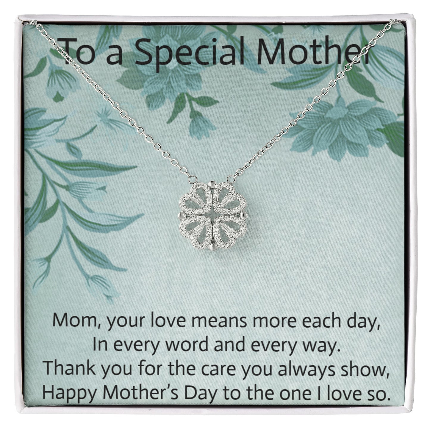 Magnetic Hearts Necklace for Mother's Day with Message Card