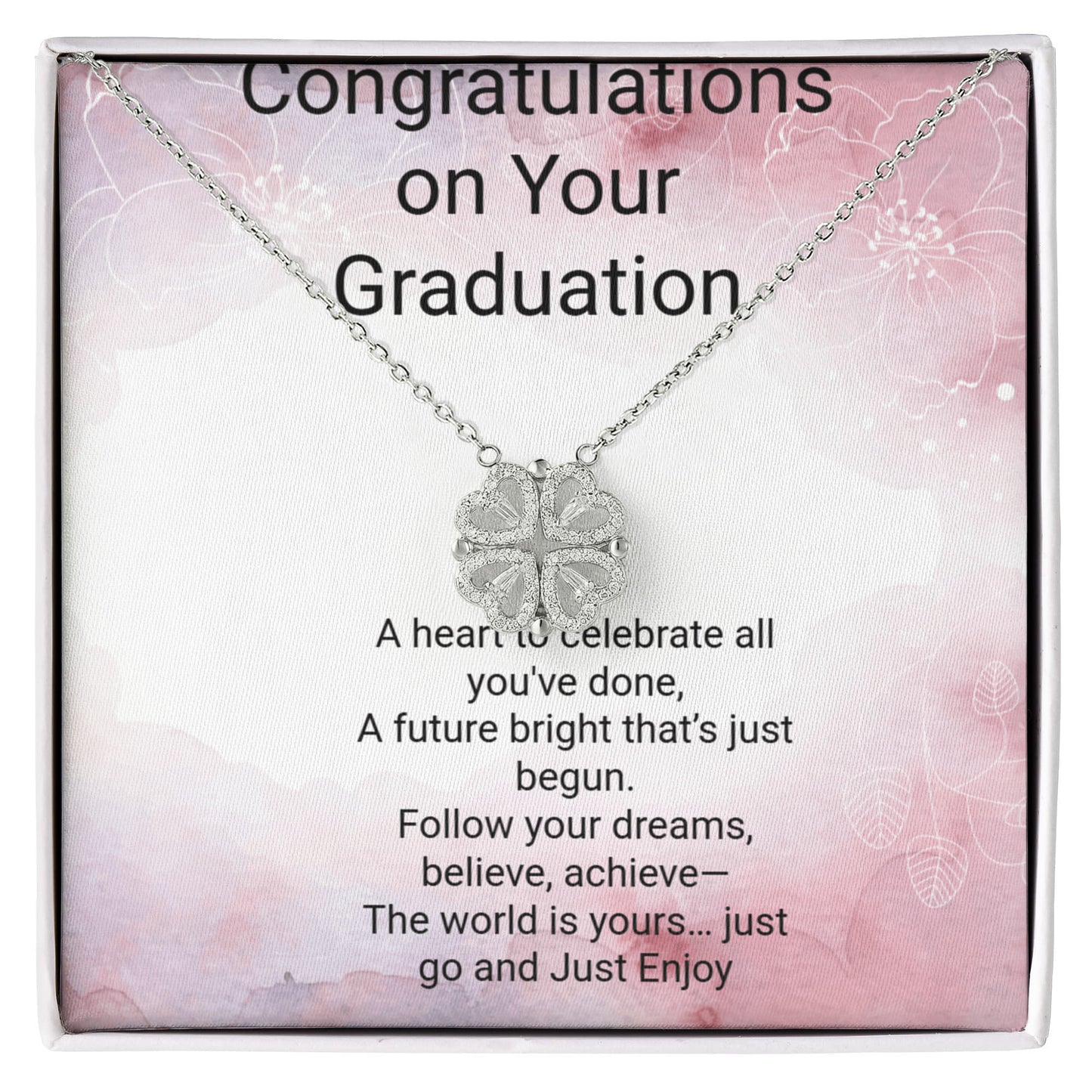 Magnetic Heart Graduation Necklace – Inspirational Gift for Graduate, Class of 2026 Jewelry