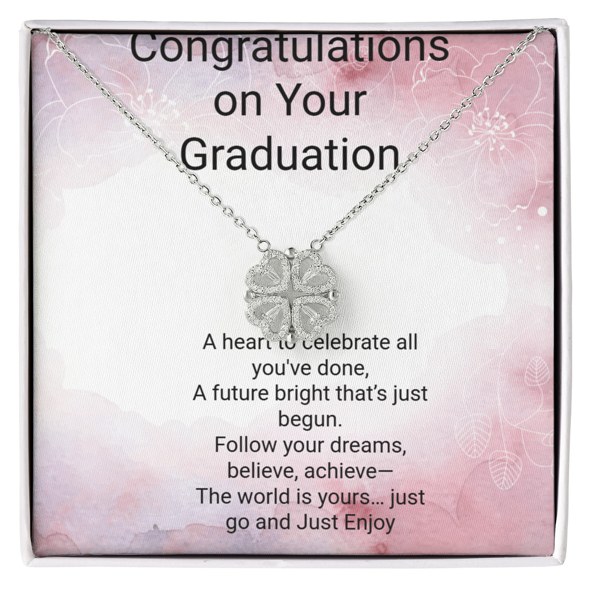 Magnetic Heart Graduation Necklace – Inspirational Gift for Graduate, Class of 2026 Jewelry