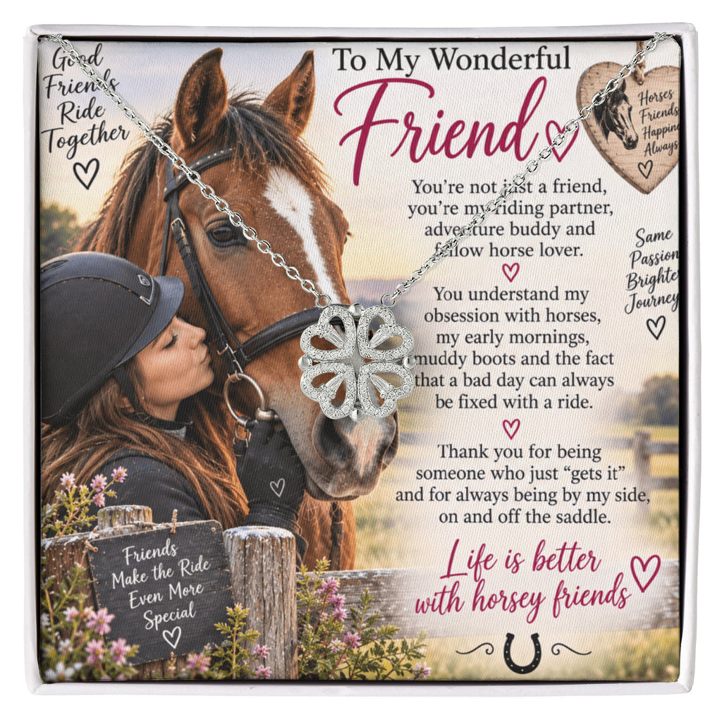 Horse Riding Soul Mate Magnetic Hearts Necklace – Equestrian Gift for Her