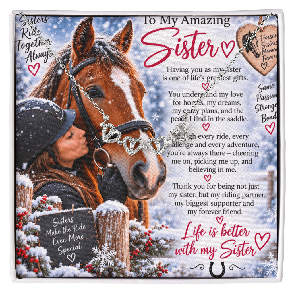 Sister Magnetic Hearts Necklace – Meaningful Personalised Gift for Sister at Christtmas