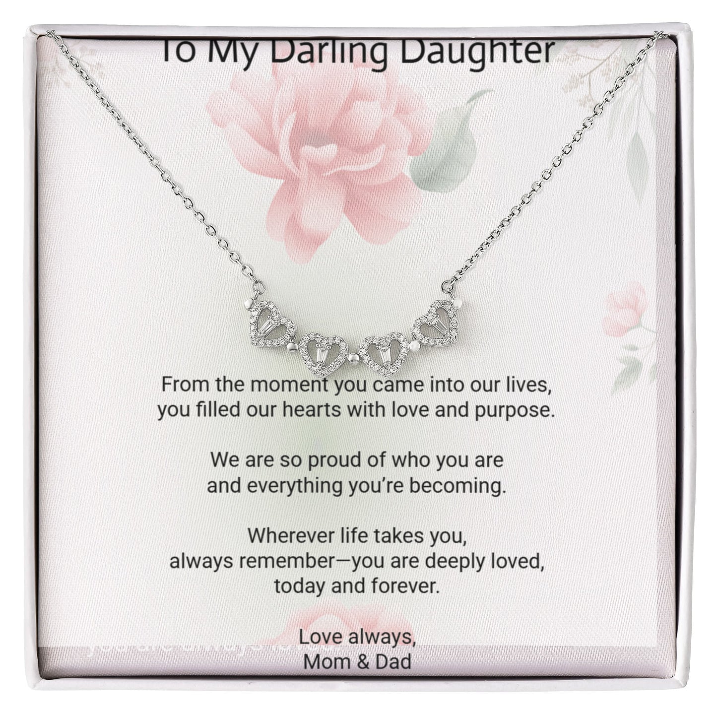 Magnetic Hearts Necklace for Daughter | Meaningful Love Gift from Mom or Dad