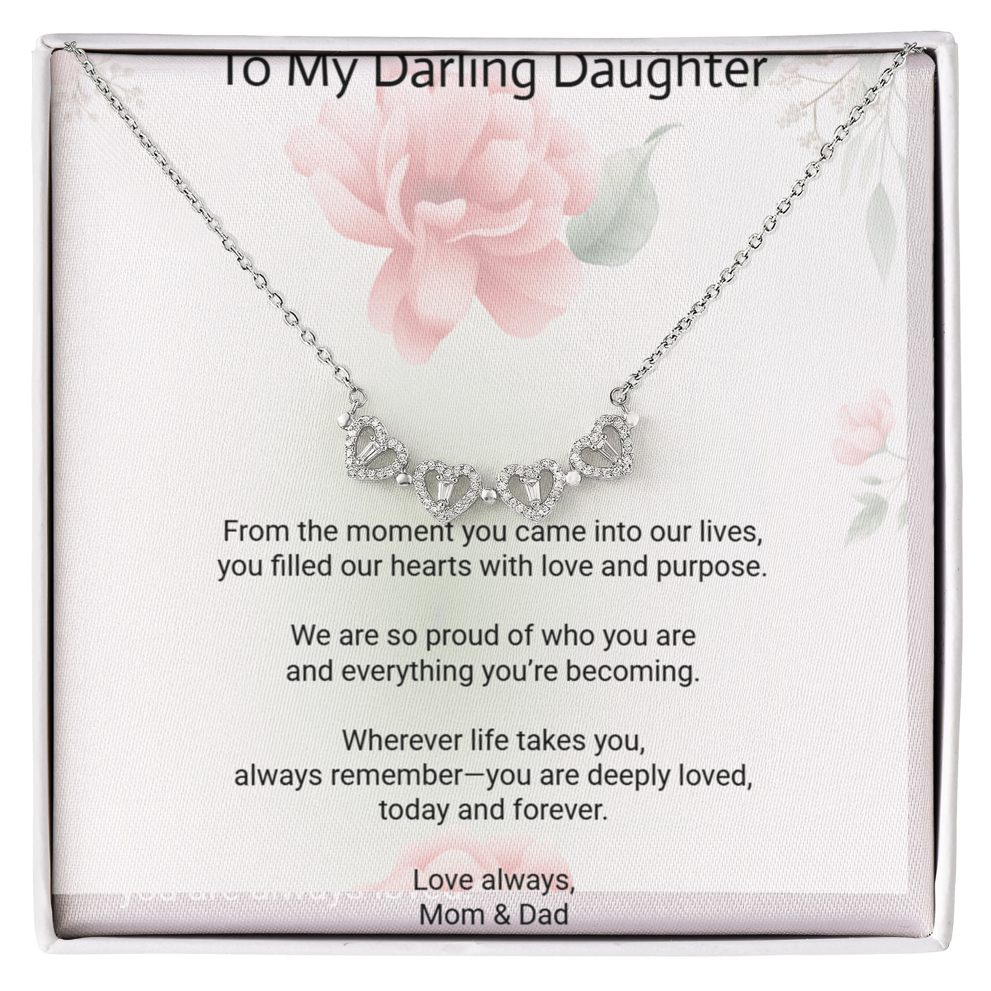 Magnetic Hearts Necklace for Daughter | Meaningful Love Gift from Mom or Dad