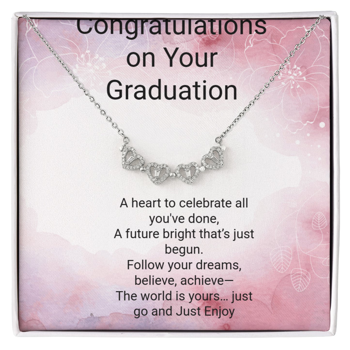 Magnetic Heart Graduation Necklace – Inspirational Gift for Graduate, Class of 2026 Jewelry