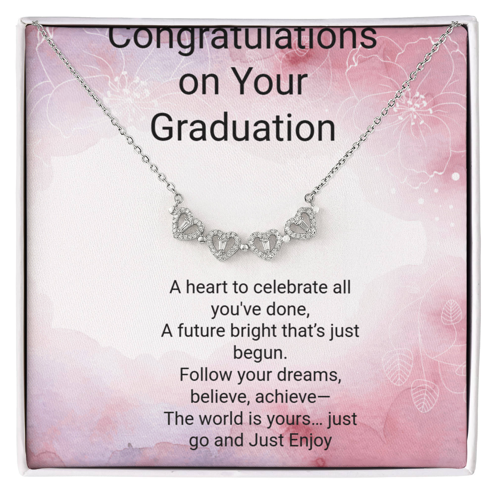 Magnetic Heart Graduation Necklace – Inspirational Gift for Graduate, Class of 2026 Jewelry