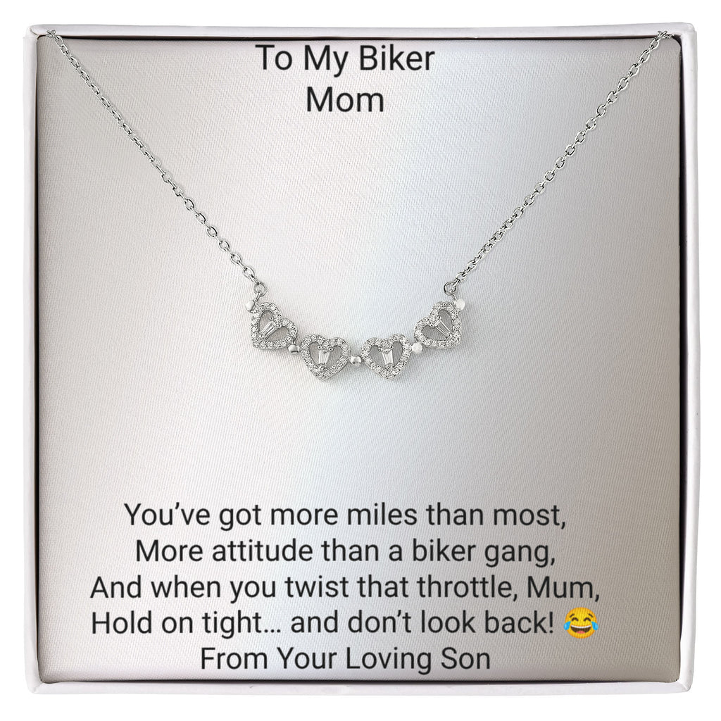 Mum Magnetic Hearts Necklace – Unique Motorcycle Gift for Mum