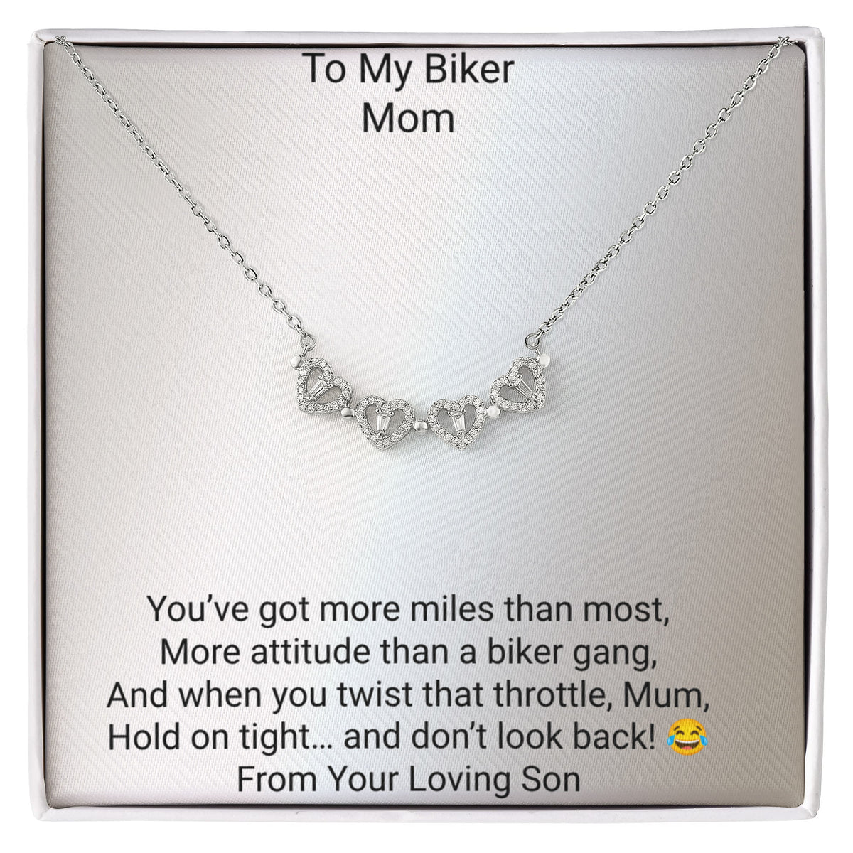 Mum Magnetic Hearts Necklace – Unique Motorcycle Gift for Mum