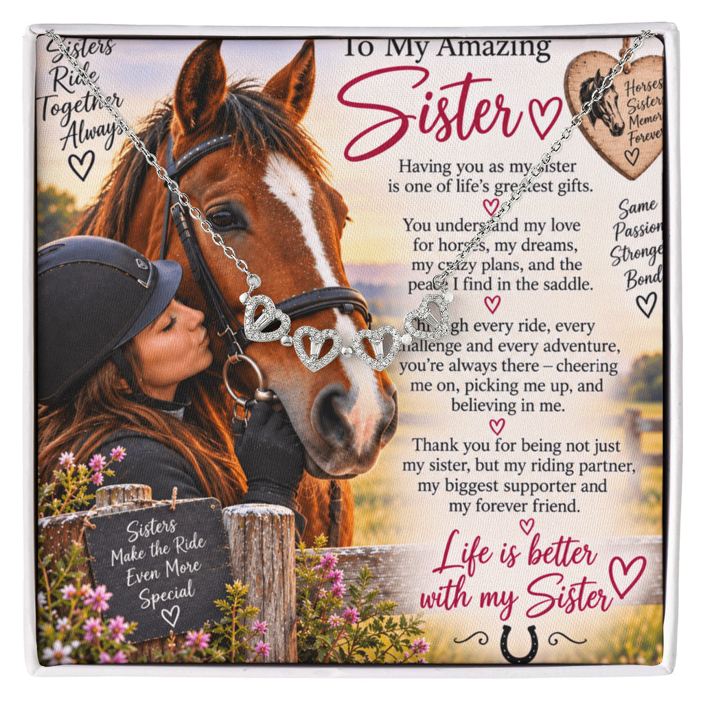 Sister Magnetic Hearts Necklace – Meaningful Personalised Gift for Sister