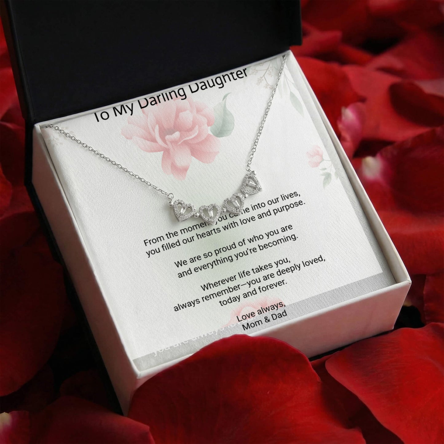 Magnetic Hearts Necklace for Daughter | Meaningful Love Gift from Mom or Dad
