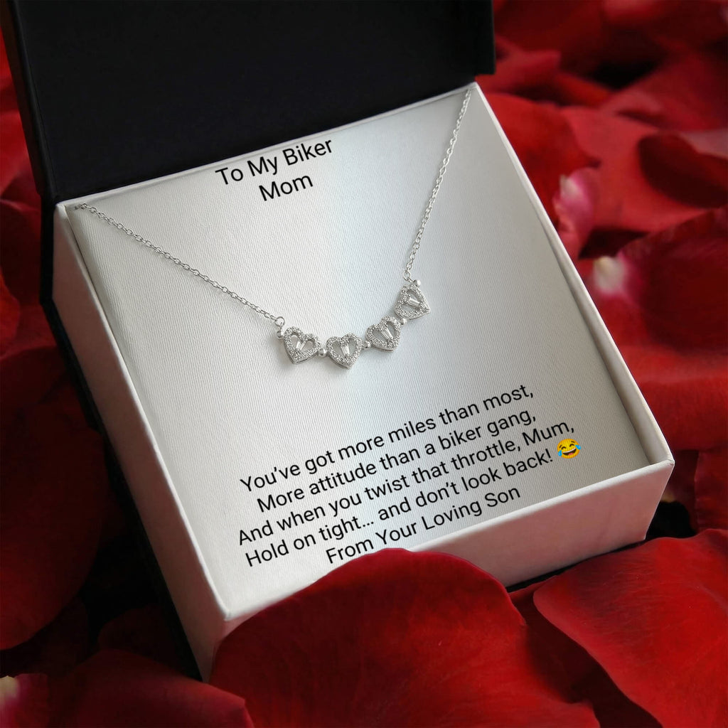 Mum Magnetic Hearts Necklace – Unique Motorcycle Gift for Mum