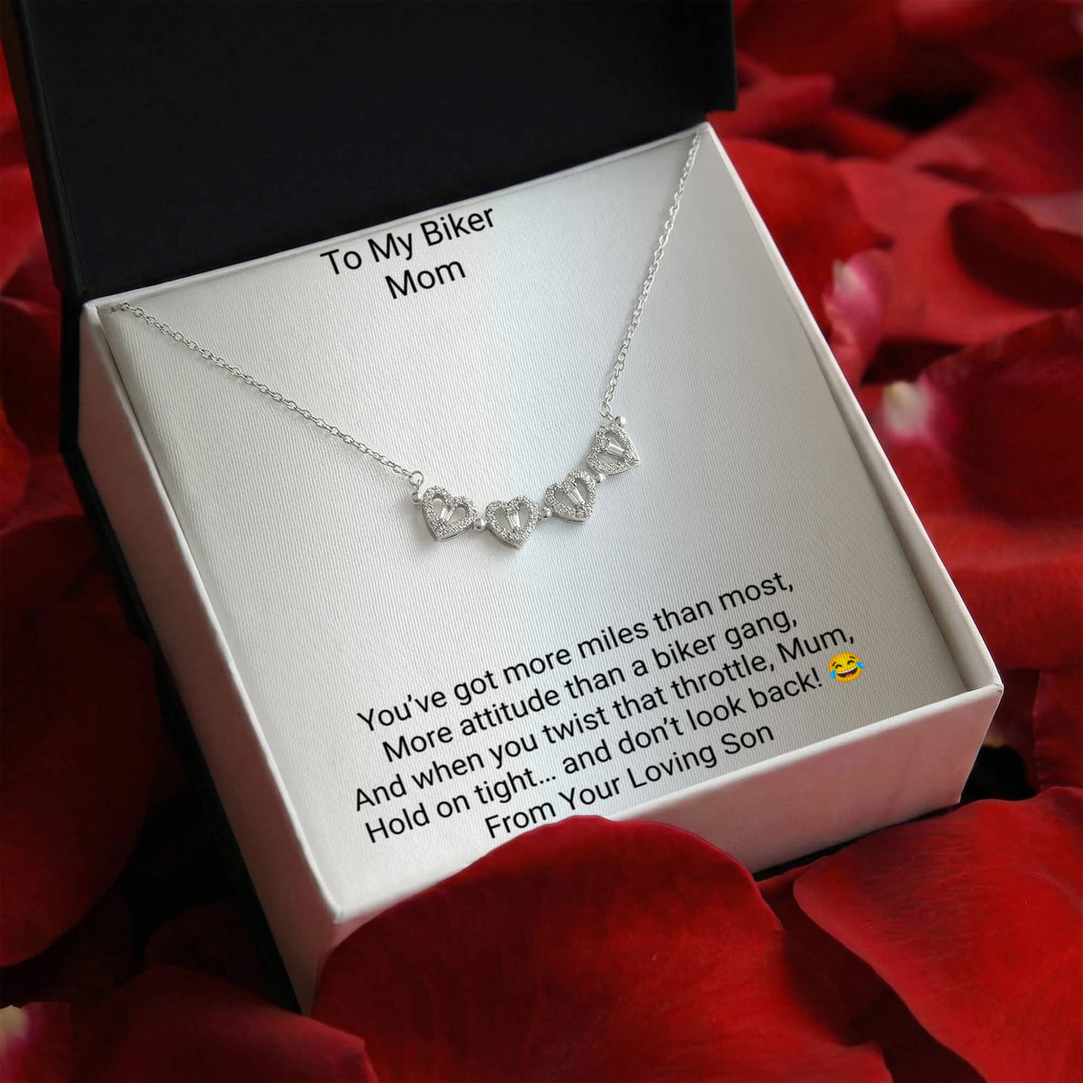 Mum Magnetic Hearts Necklace – Unique Motorcycle Gift for Mum