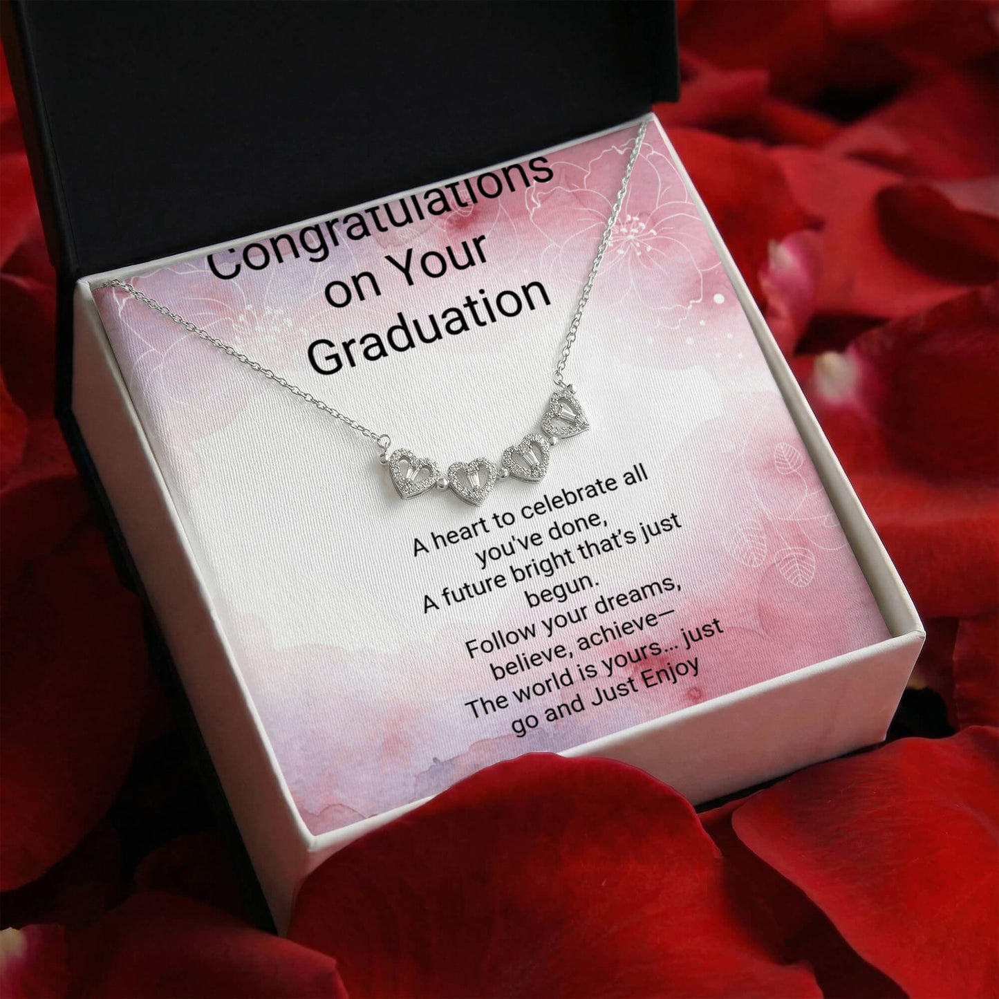Magnetic Heart Graduation Necklace – Inspirational Gift for Graduate, Class of 2026 Jewelry