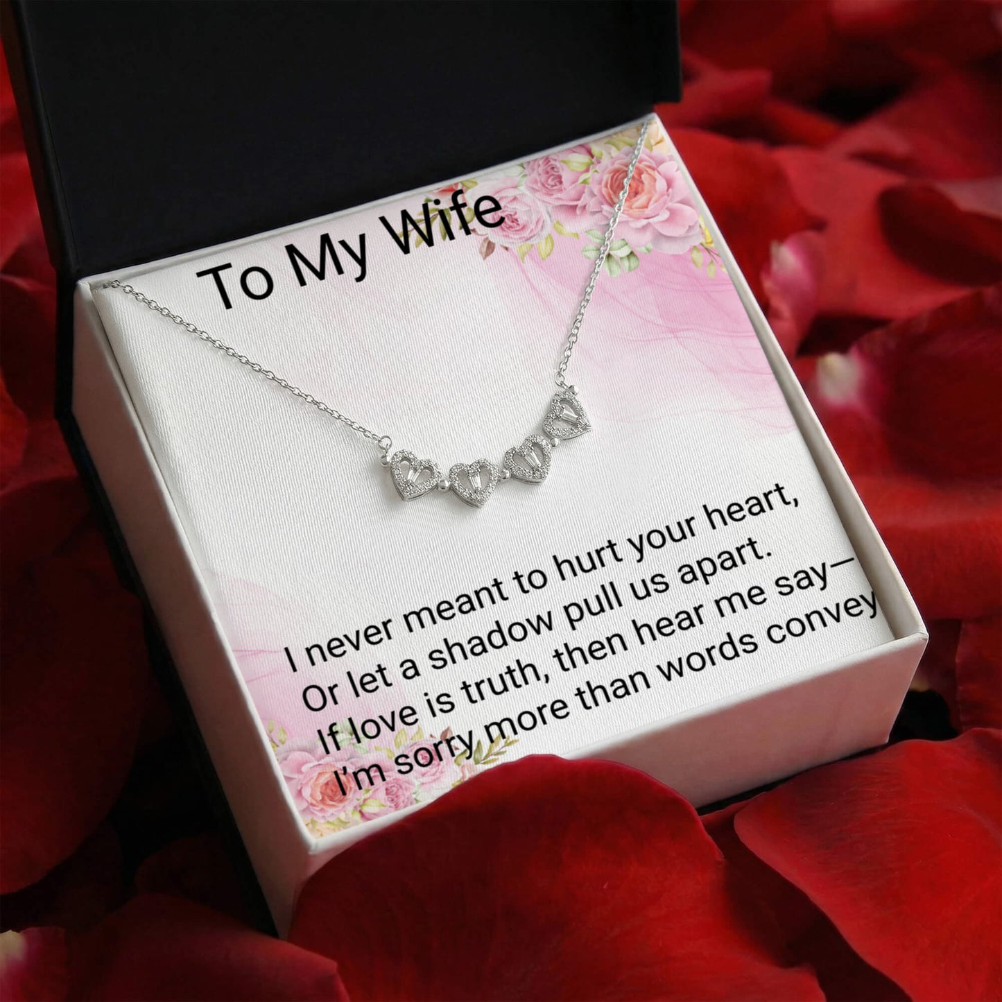 To M y Wife Apology Magnetic Hearts Necklace – A Meaningful “I'm Sorry” Gift of Love
