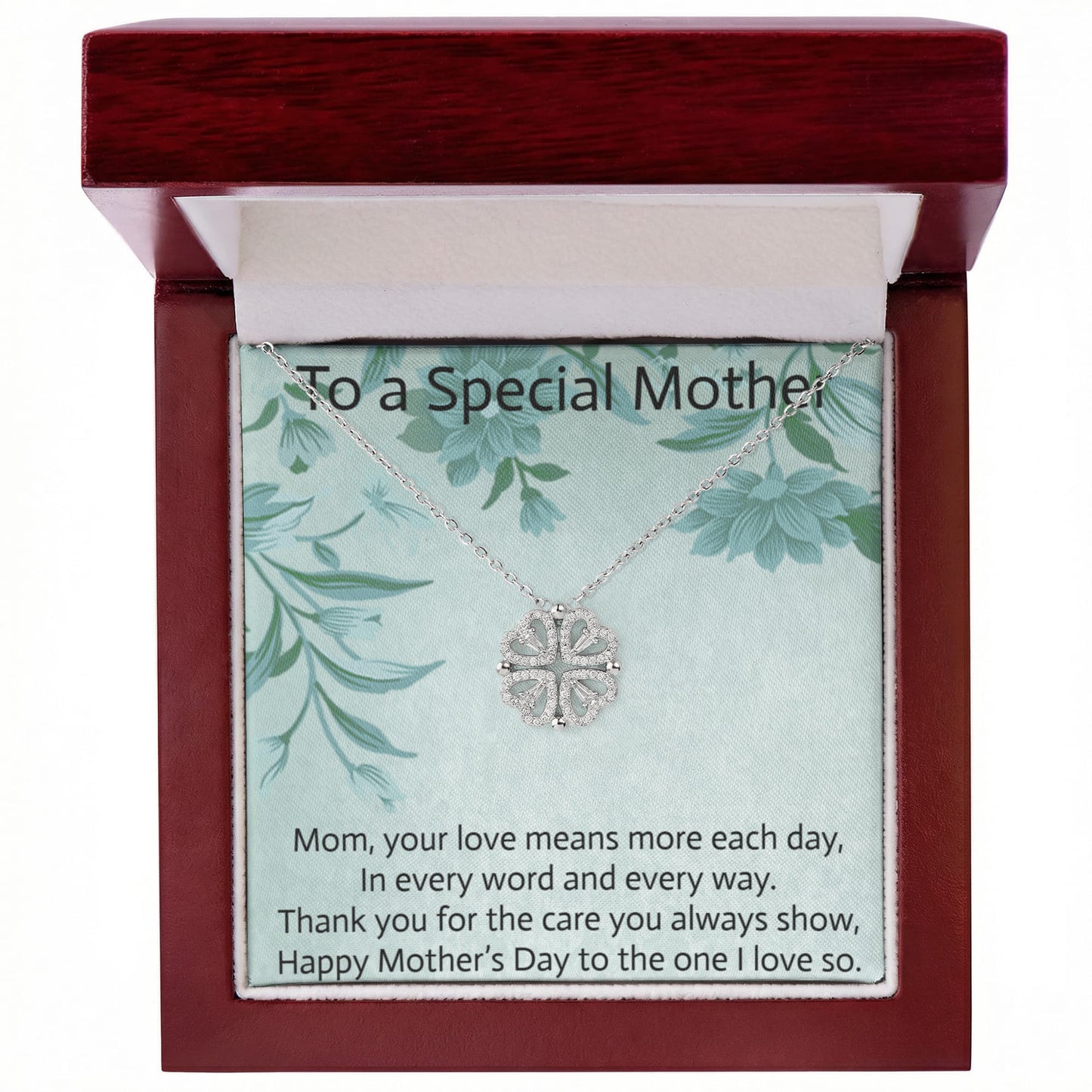 Magnetic Hearts Necklace for Mother's Day with Message Card
