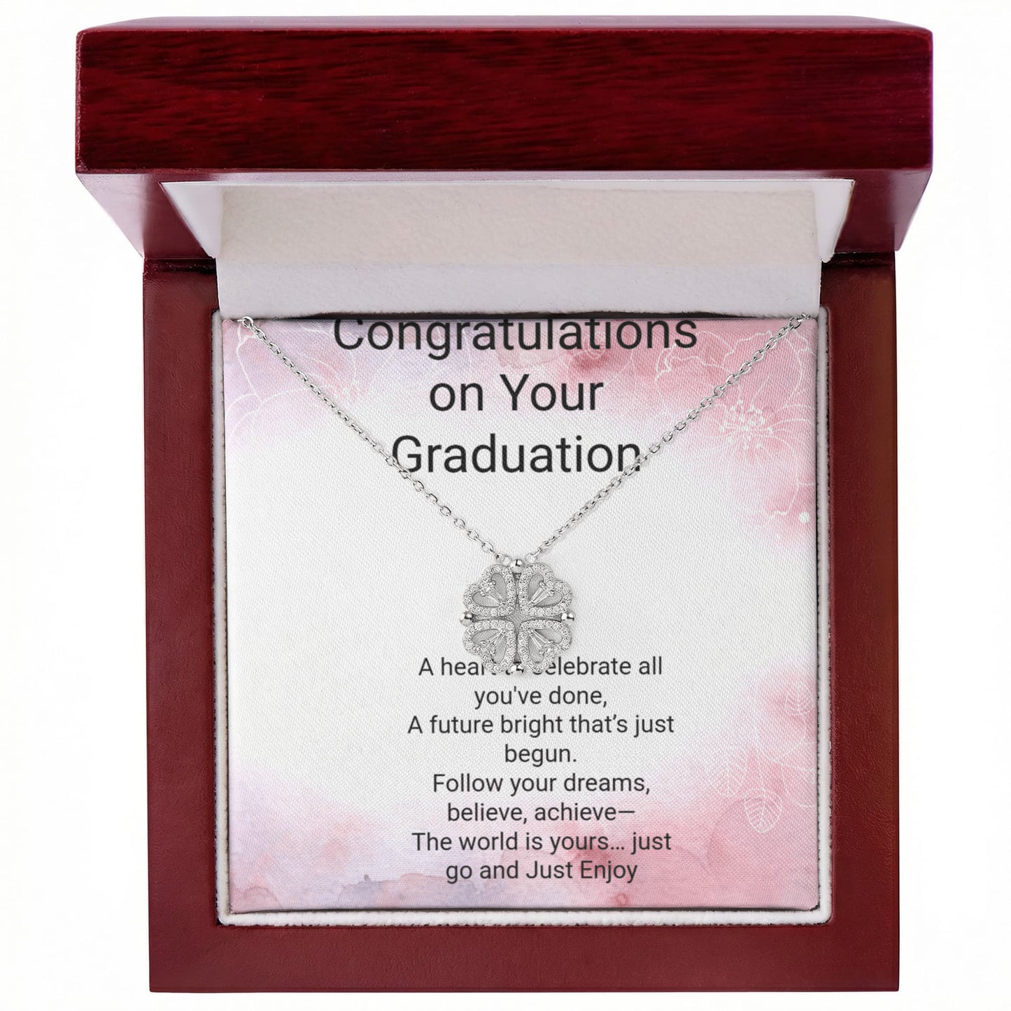 Magnetic Heart Graduation Necklace – Inspirational Gift for Graduate, Class of 2026 Jewelry