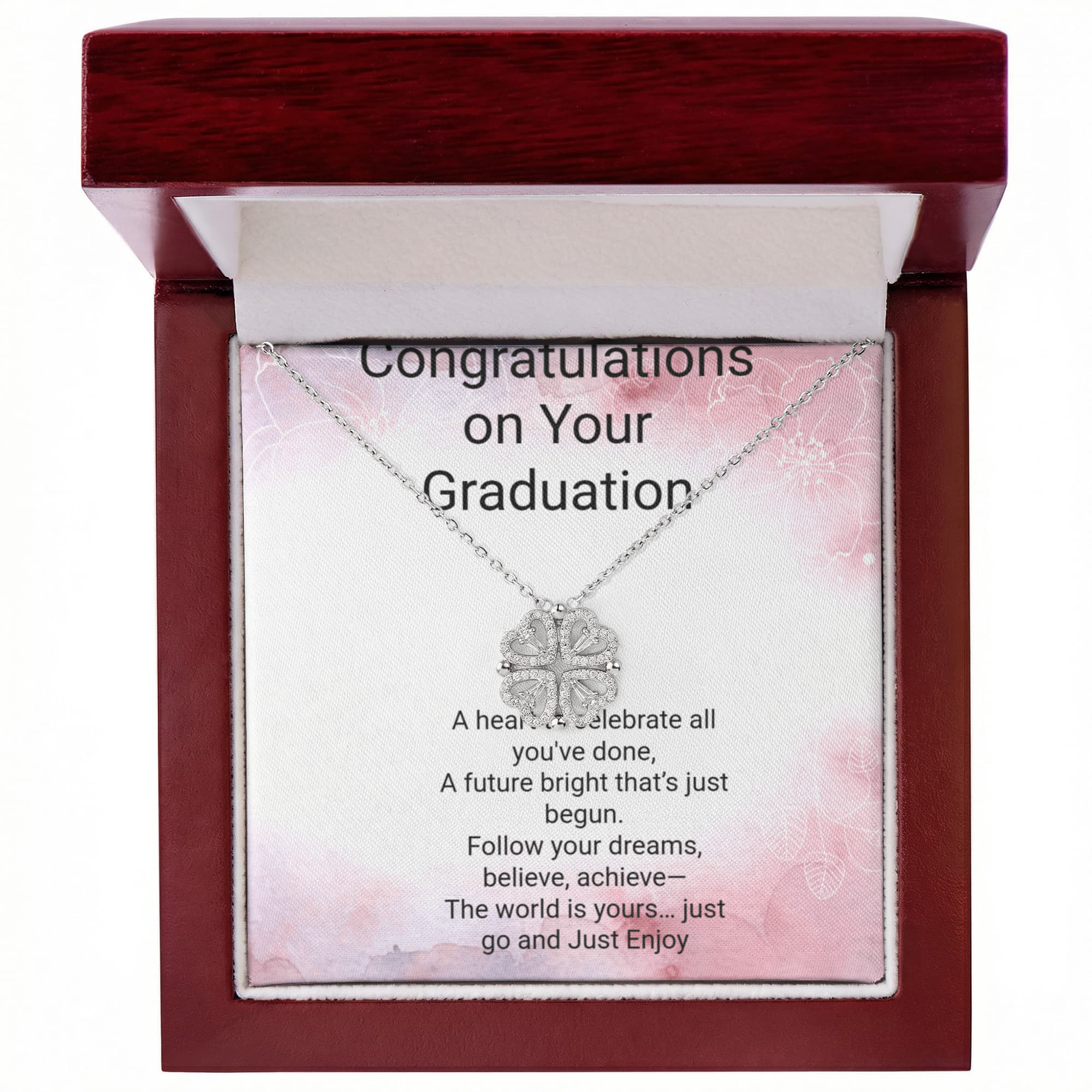 Magnetic Heart Graduation Necklace – Inspirational Gift for Graduate, Class of 2026 Jewelry