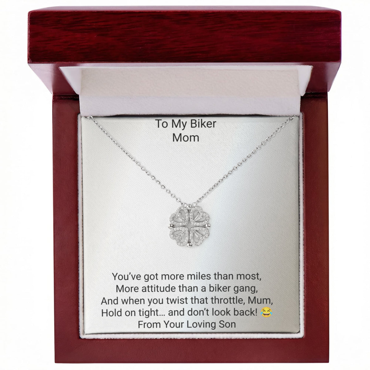Mum Magnetic Hearts Necklace – Unique Motorcycle Gift for Mum