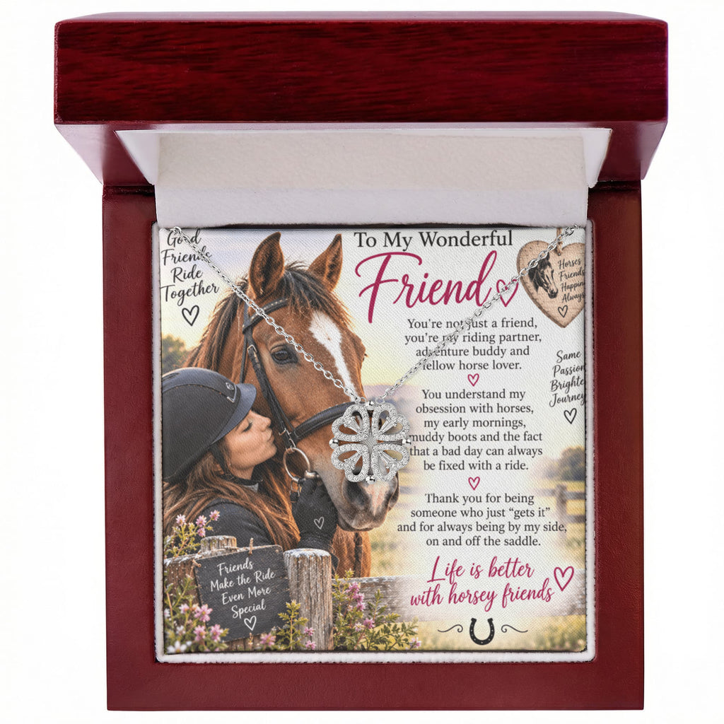 Horse Riding Soul Mate Magnetic Hearts Necklace – Equestrian Gift for Her