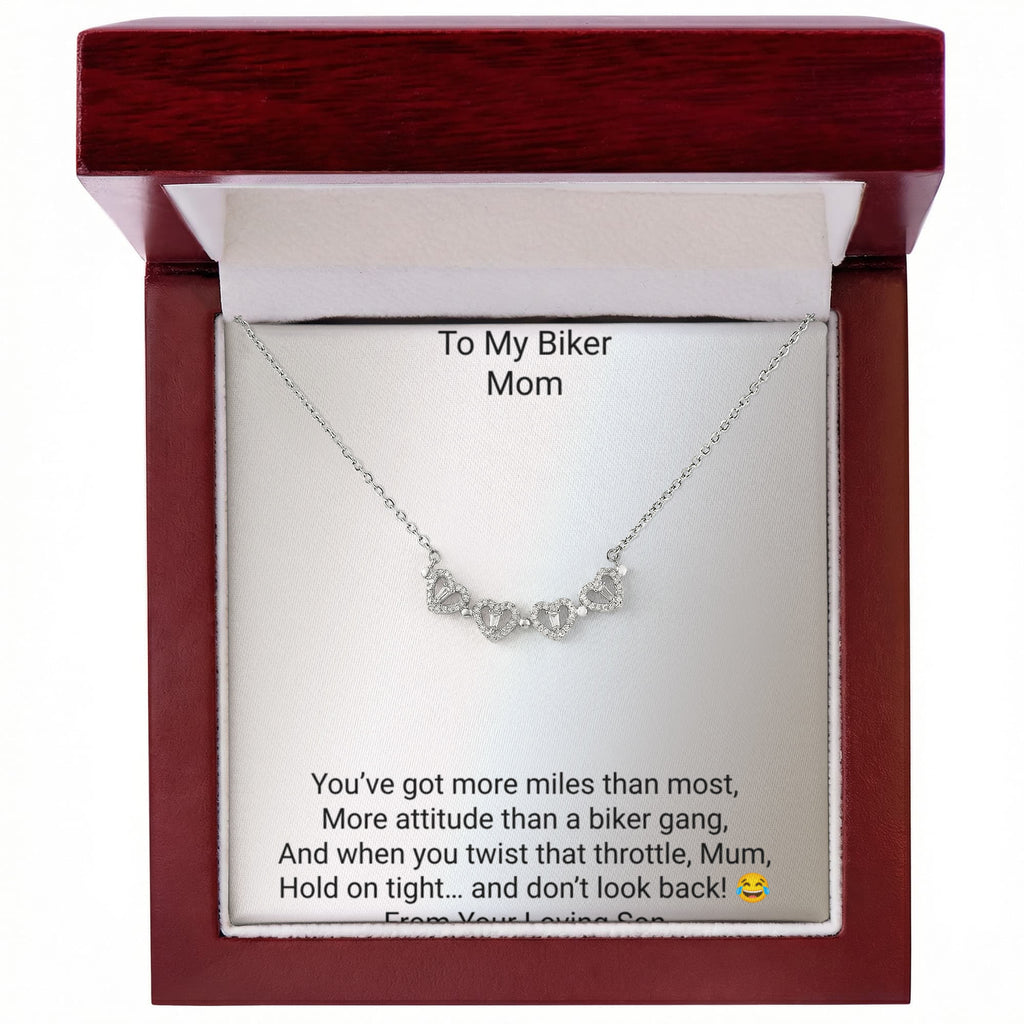 Mum Magnetic Hearts Necklace – Unique Motorcycle Gift for Mum
