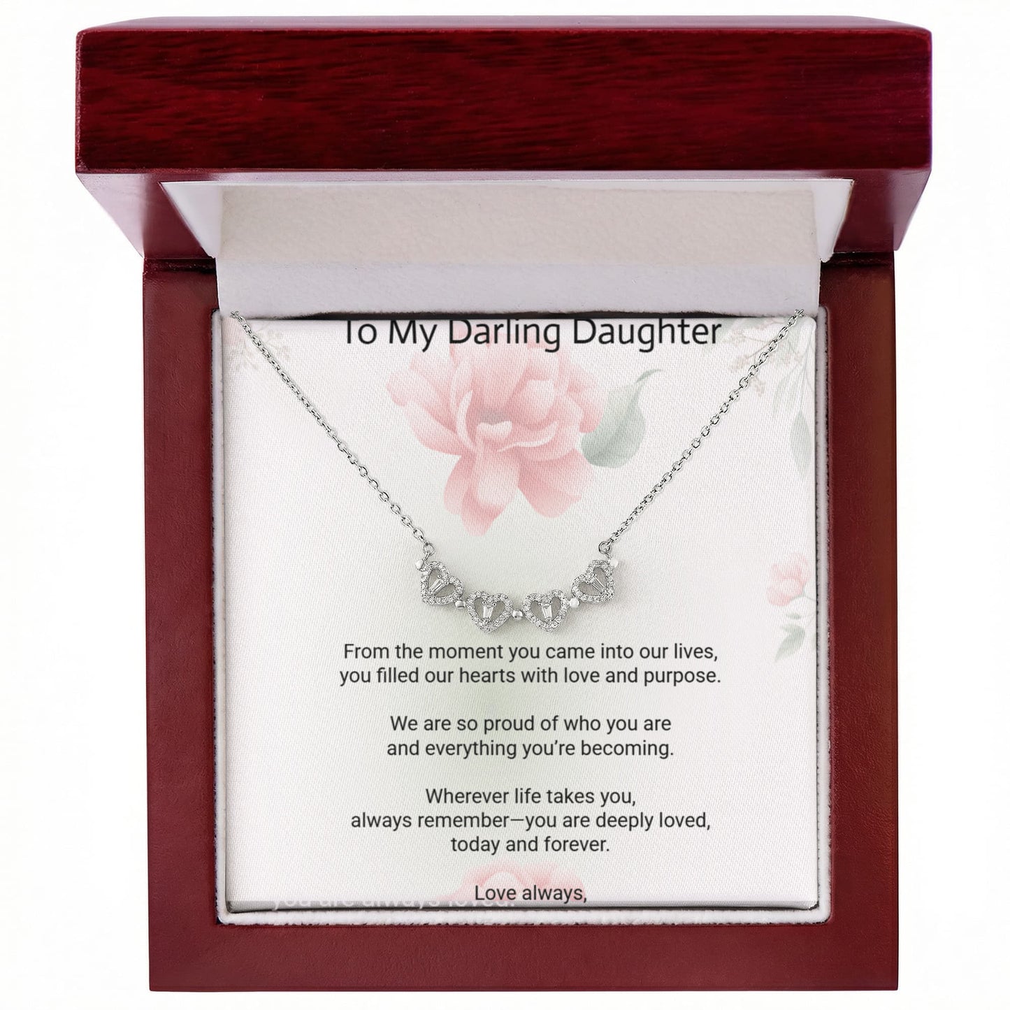 Magnetic Hearts Necklace for Daughter | Meaningful Love Gift from Mom or Dad