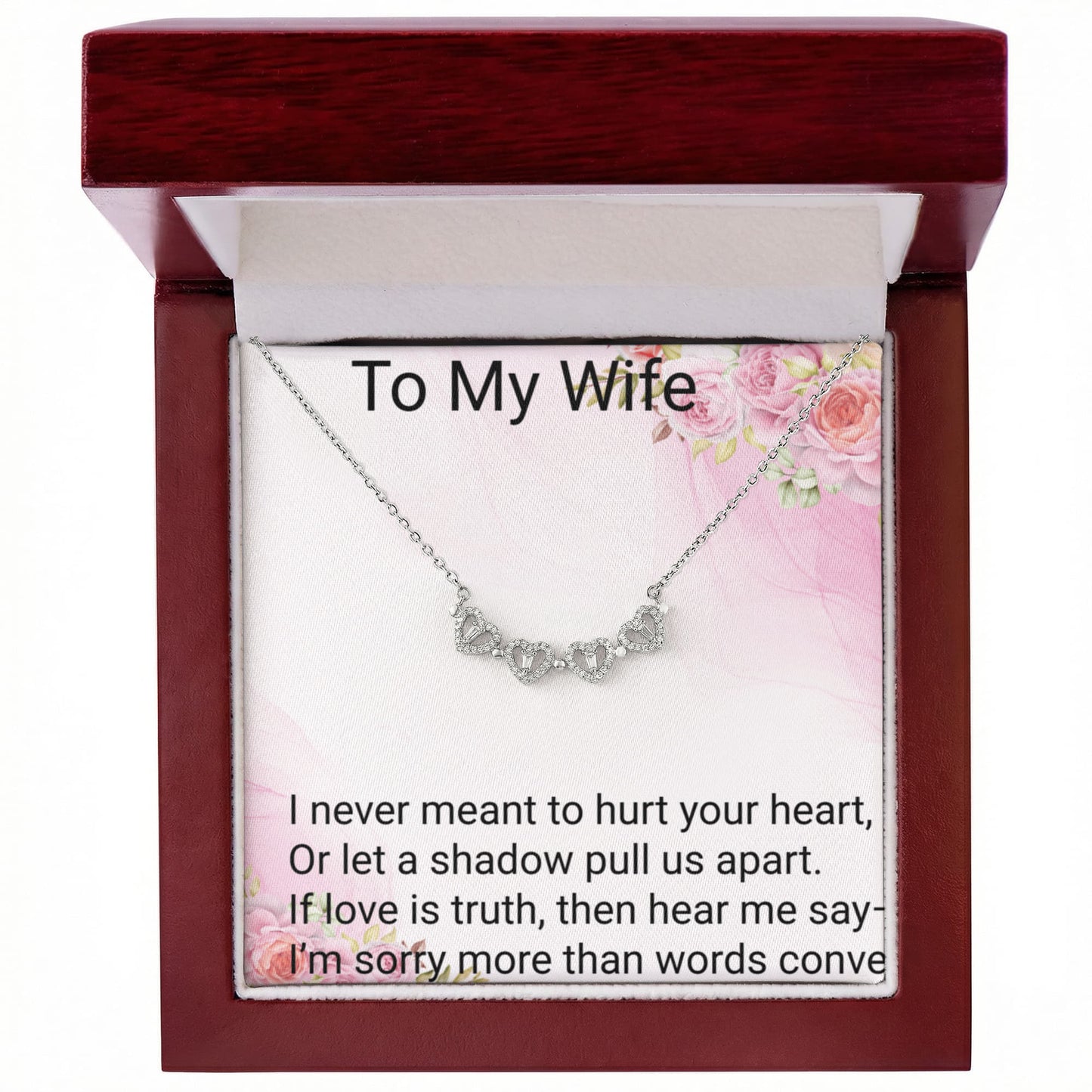 To M y Wife Apology Magnetic Hearts Necklace – A Meaningful “I'm Sorry” Gift of Love