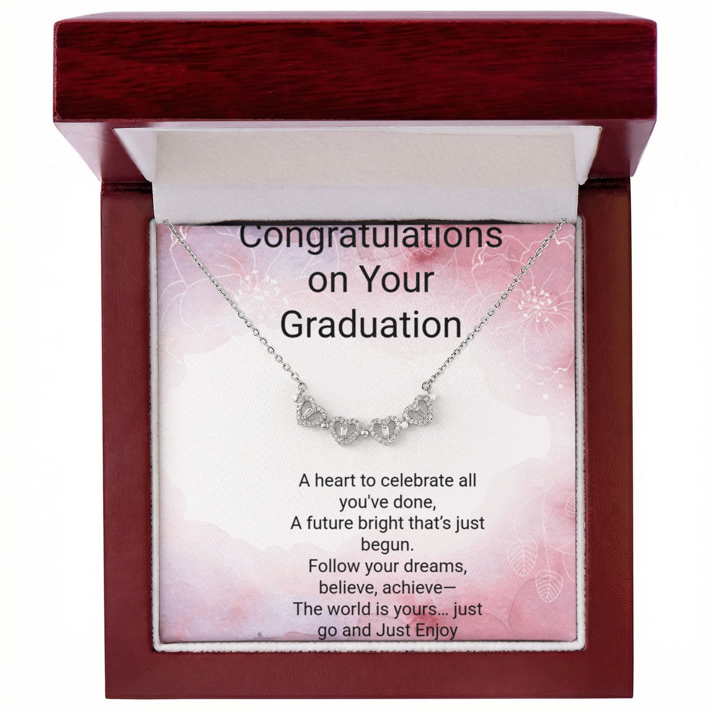 Magnetic Heart Graduation Necklace – Inspirational Gift for Graduate, Class of 2026 Jewelry