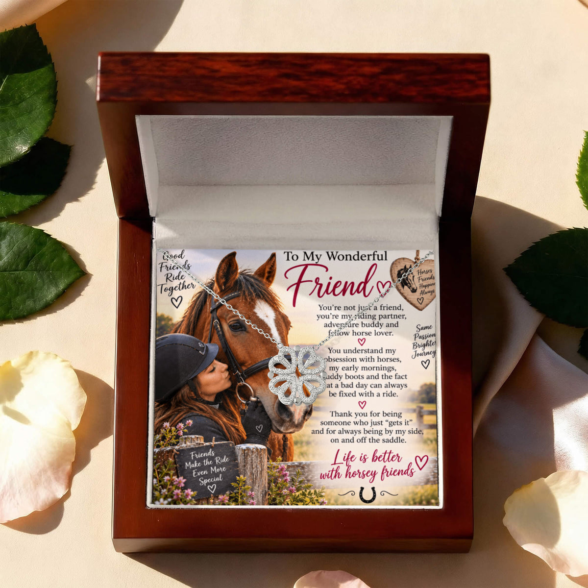 Horse Riding Soul Mate Magnetic Hearts Necklace – Equestrian Gift for Her