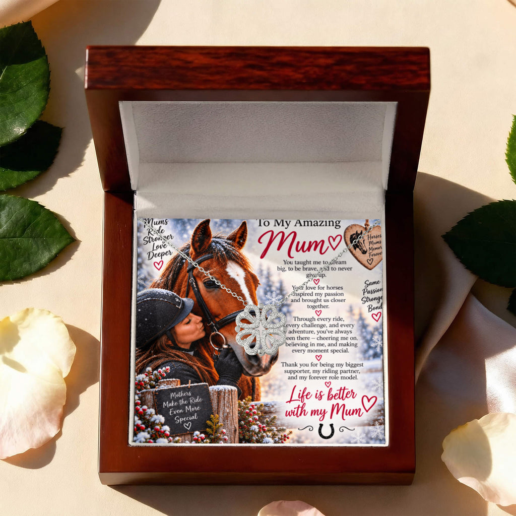 Horse Riding Mum Magnetic Hearts Necklace – Equestrian Gift for Horse-Loving Mum