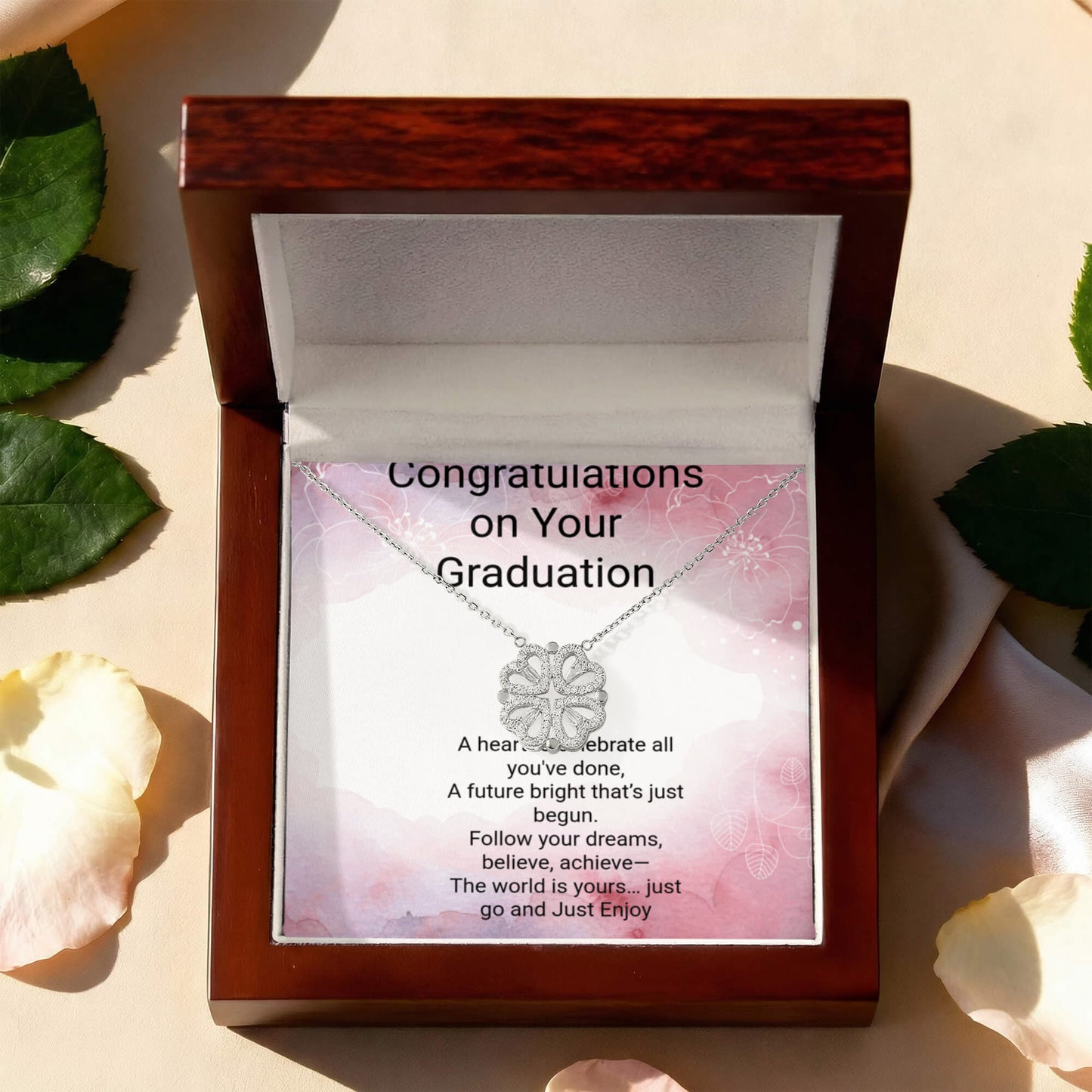 Magnetic Heart Graduation Necklace – Inspirational Gift for Graduate, Class of 2026 Jewelry