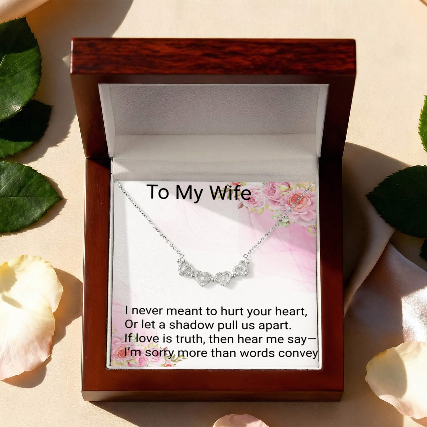 To M y Wife Apology Magnetic Hearts Necklace – A Meaningful “I'm Sorry” Gift of Love