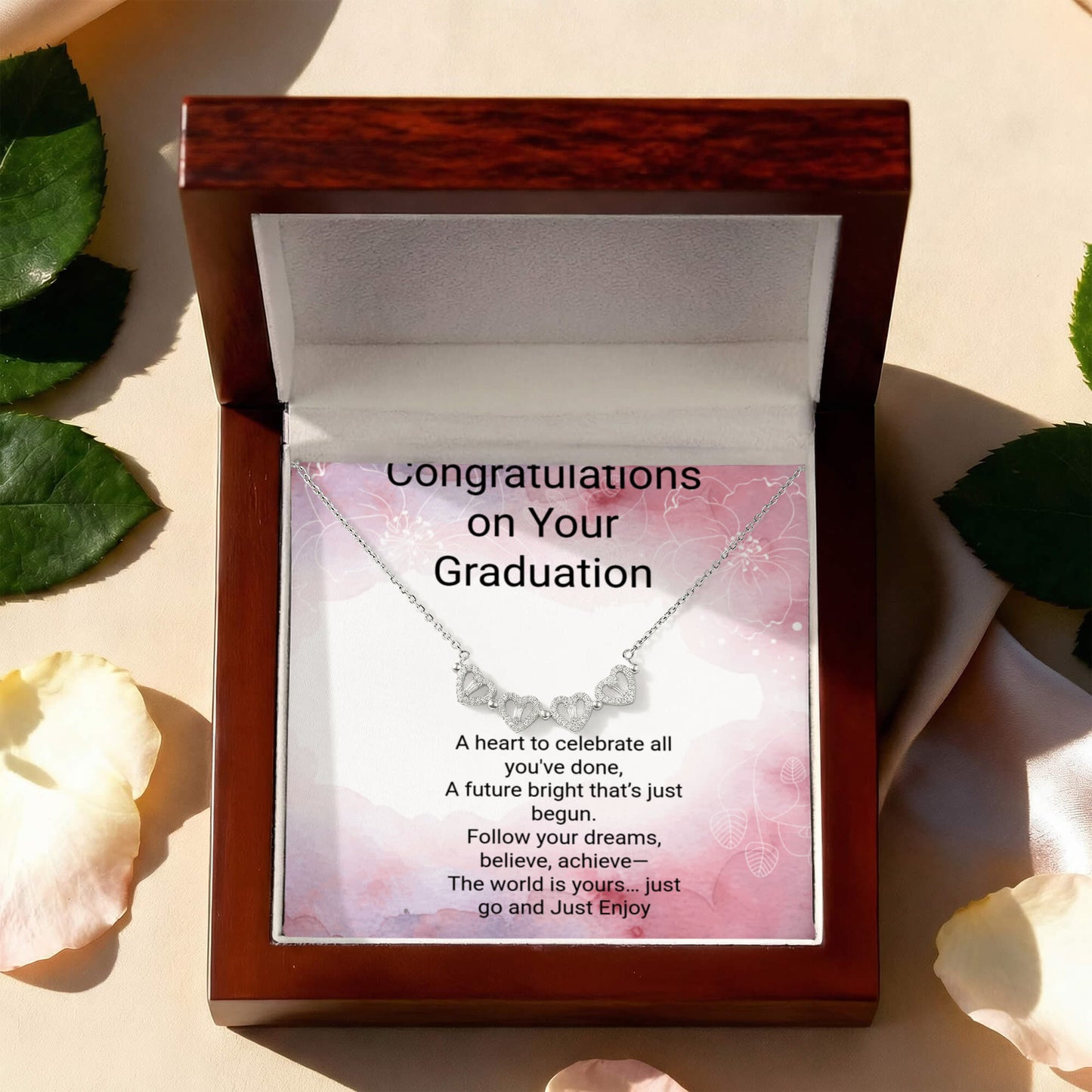 Magnetic Heart Graduation Necklace – Inspirational Gift for Graduate, Class of 2026 Jewelry