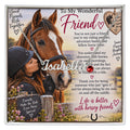 Horse Riding Friend Custom Name Necklace with Birthstone – Personalised Equestrian Gift