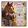 Horse Riding Mum Custom Name Necklace with Birthstone – Personalised Equestrian Gift