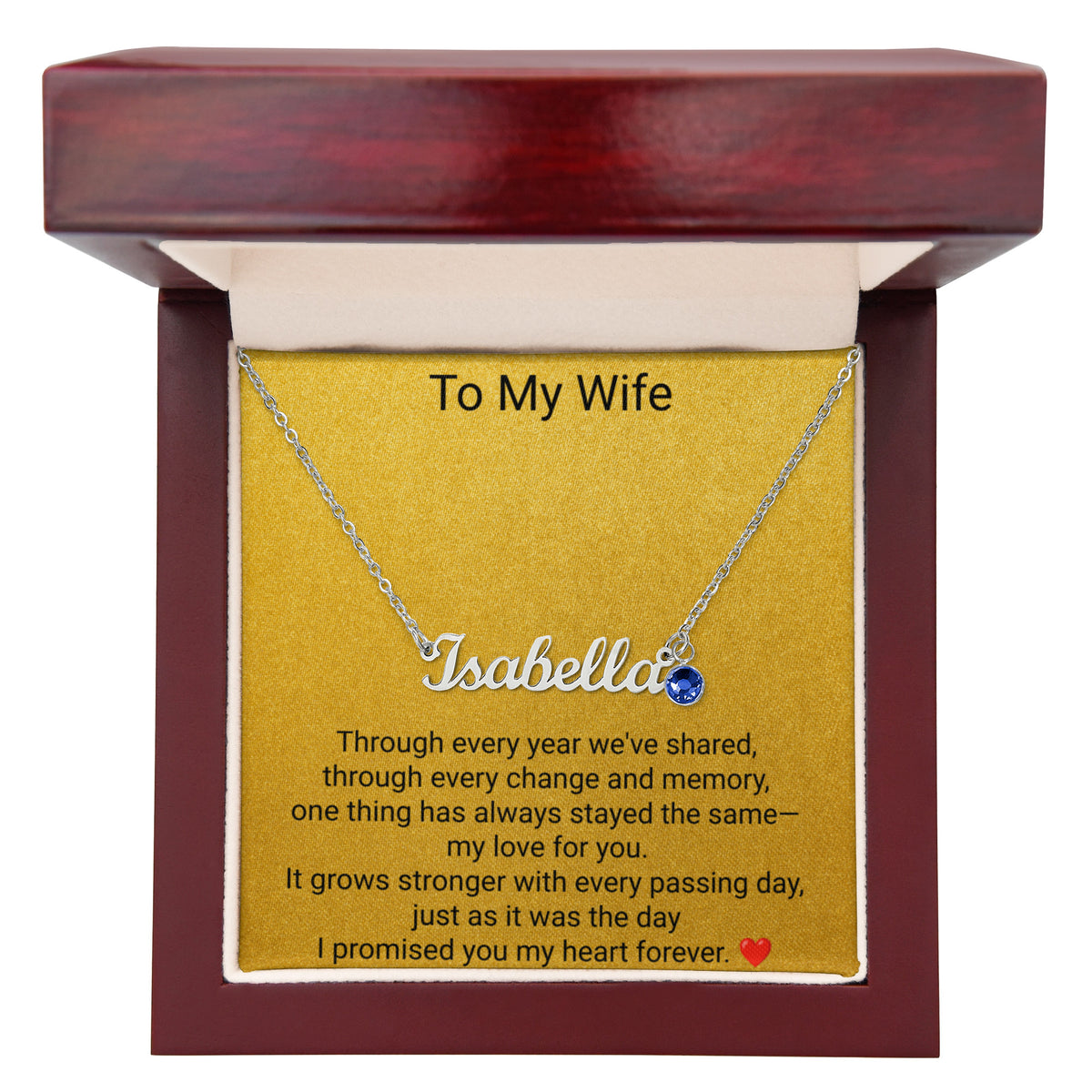 Custom Name Necklace with Birthstone | Personalised Jewellery for Wife Christmas Gift