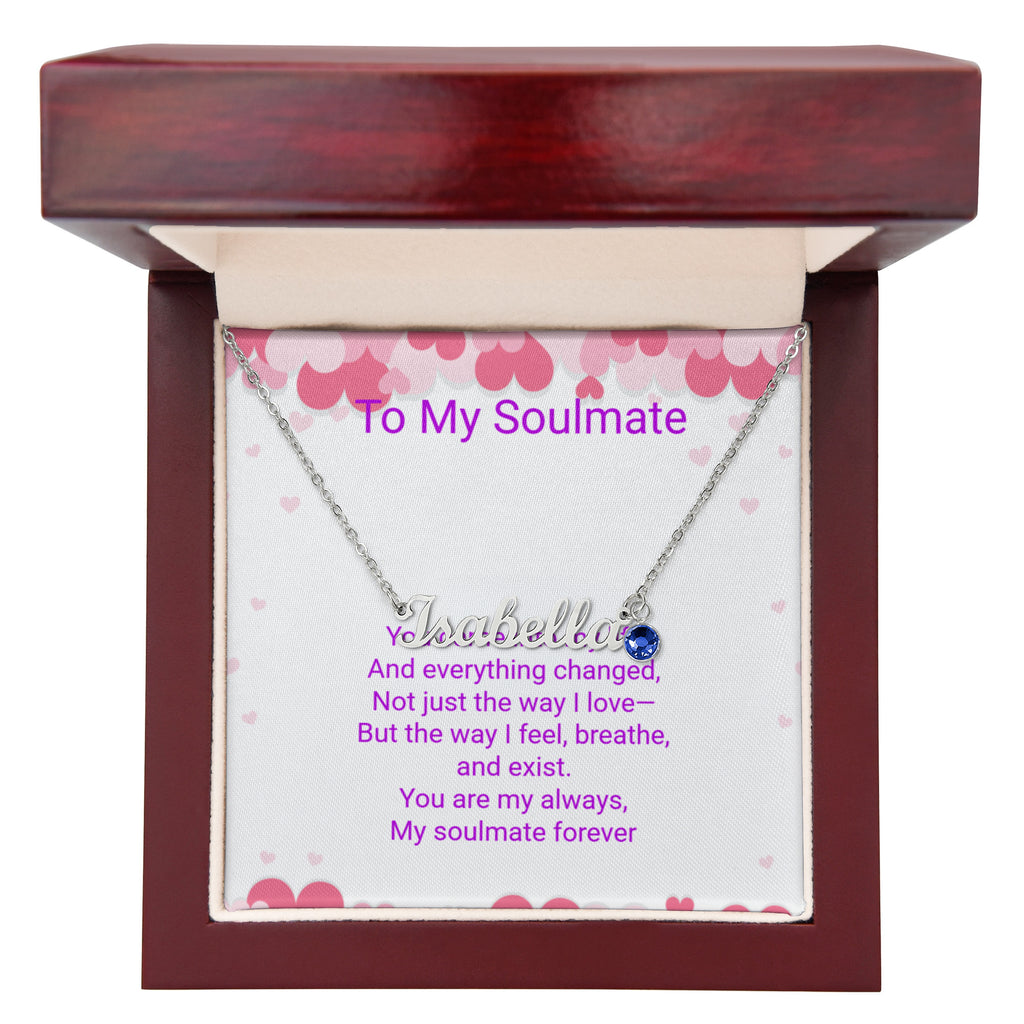 Personalised Soulmate Necklace with Name & Birthstone | Mother's Day Gift for Mum