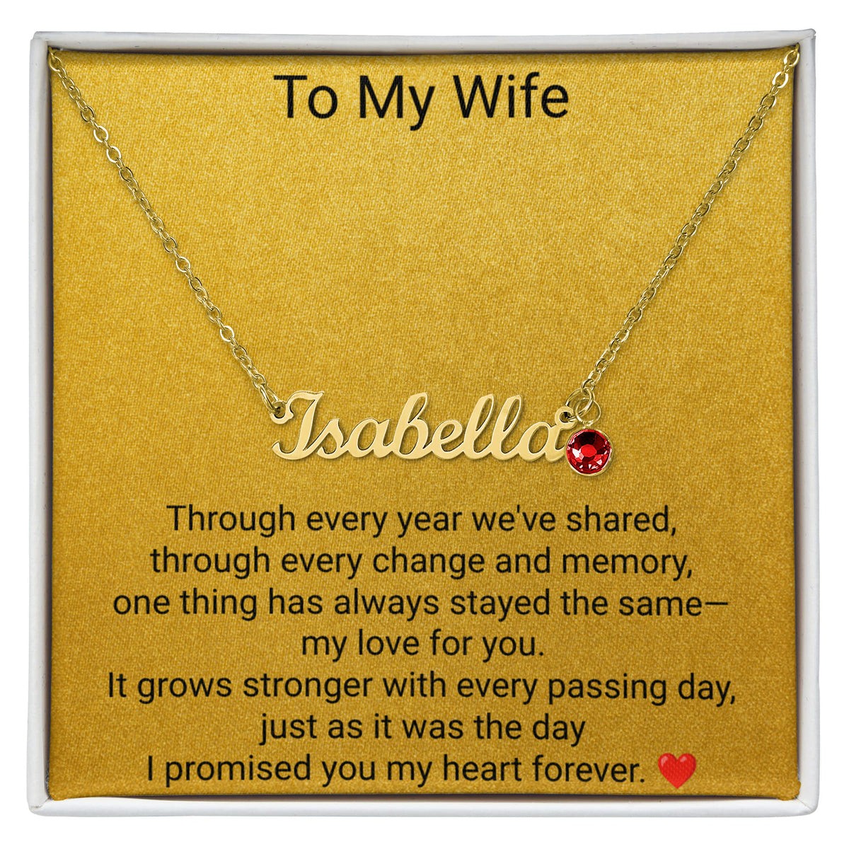Custom Name Necklace with Birthstone | Personalised Jewellery for Wife Christmas Gift