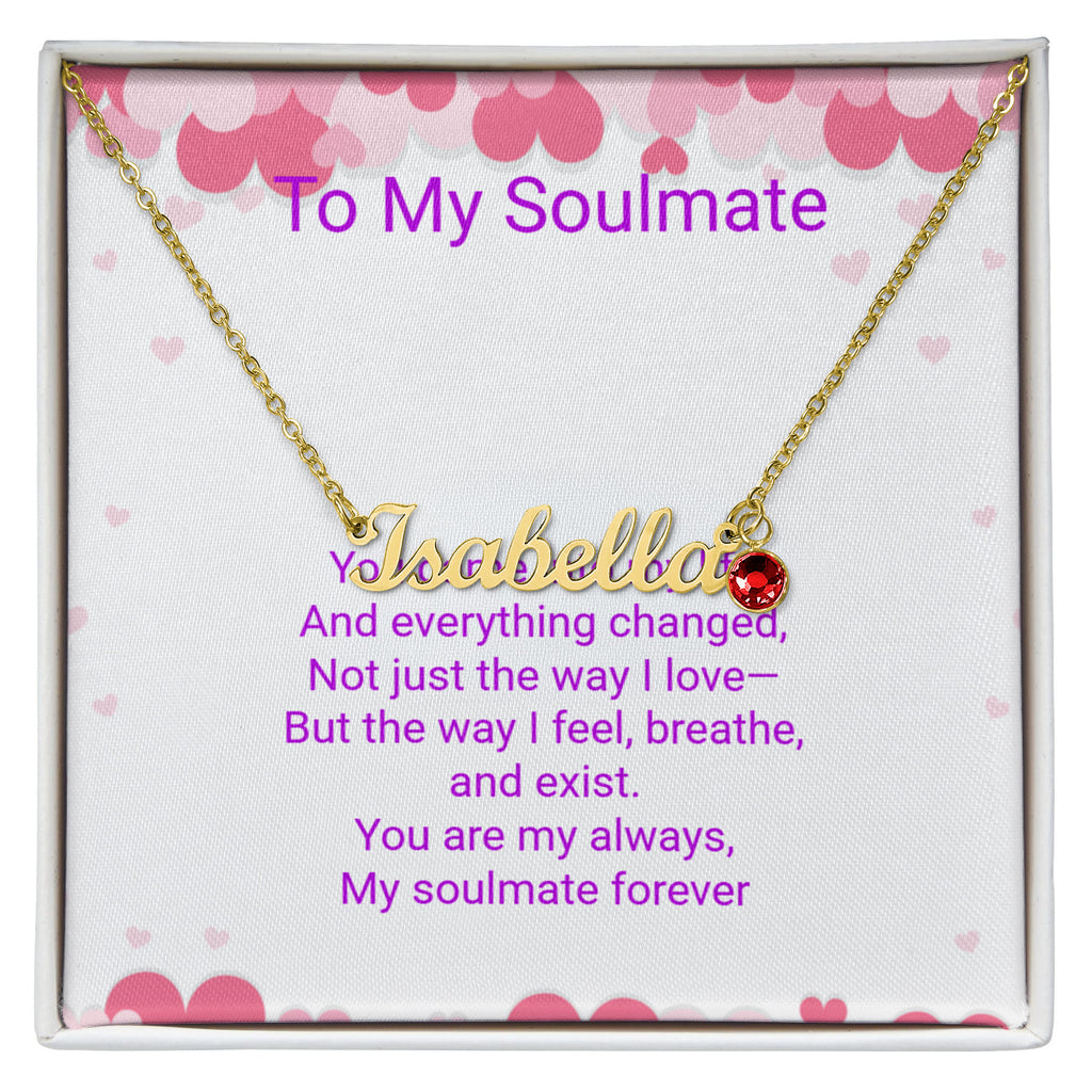 Personalised Soulmate Necklace with Name & Birthstone | Mother's Day Gift for Mum