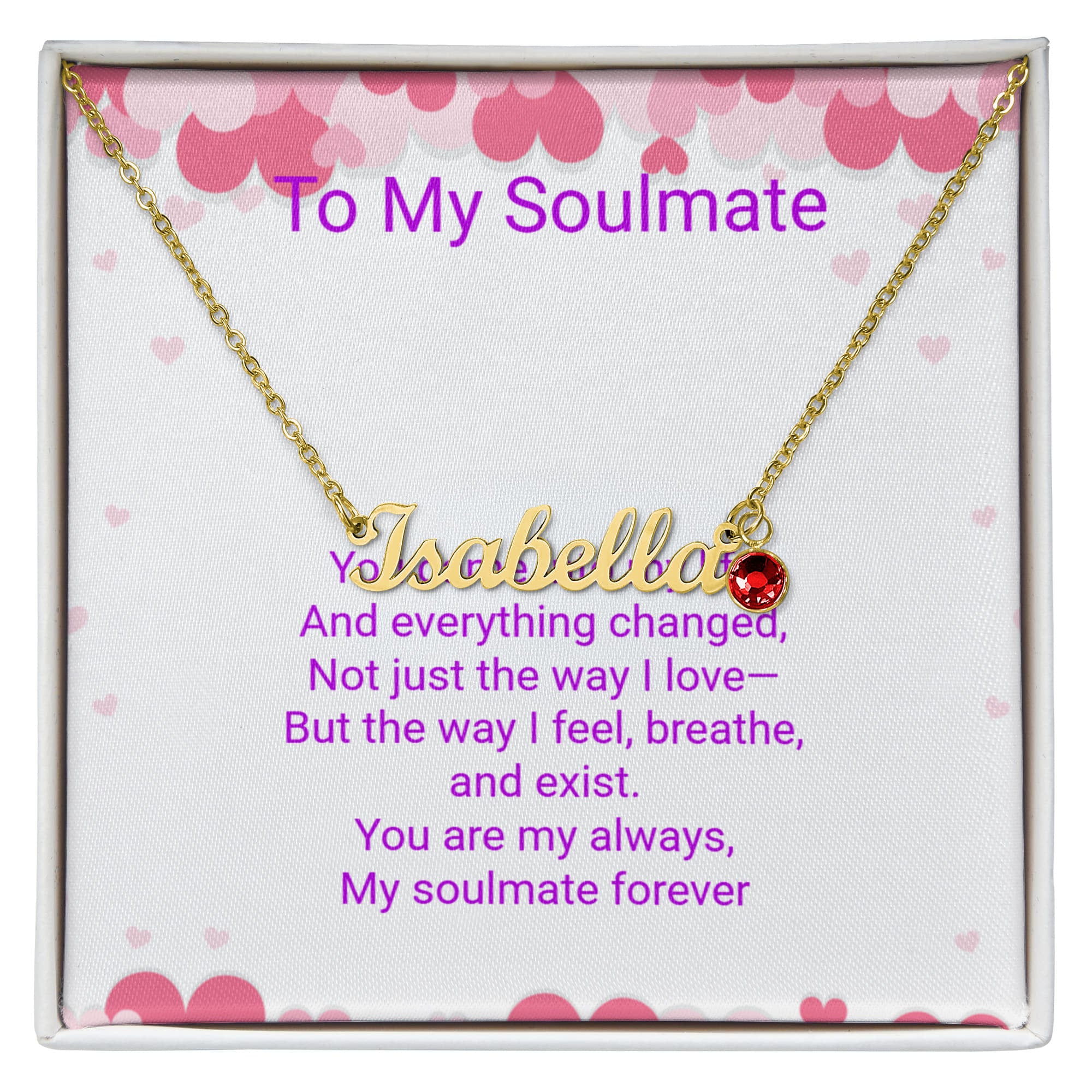 Personalised Soulmate Necklace with Name & Birthstone | Mother's Day Gift for Mum