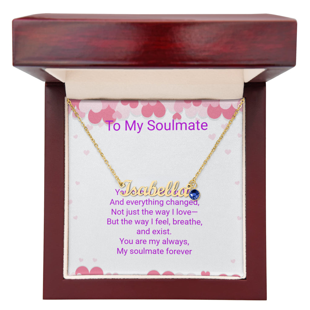 Personalised Soulmate Necklace with Name & Birthstone | Mother's Day Gift for Mum