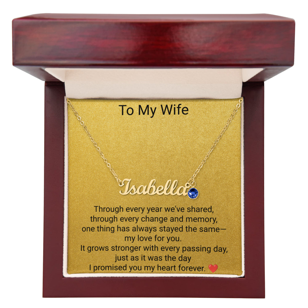Custom Name Necklace with Birthstone | Personalised Jewellery for Wife Christmas Gift