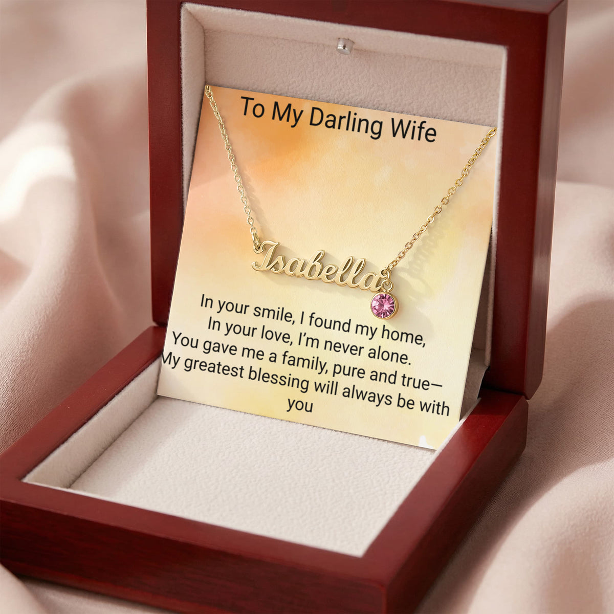 Wife Birthday Gift Custom Name Necklace with Birthstone – Personalized Jewelry for Her