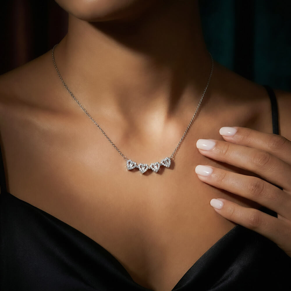 Magnetic Hearts Necklace for Mother's Day