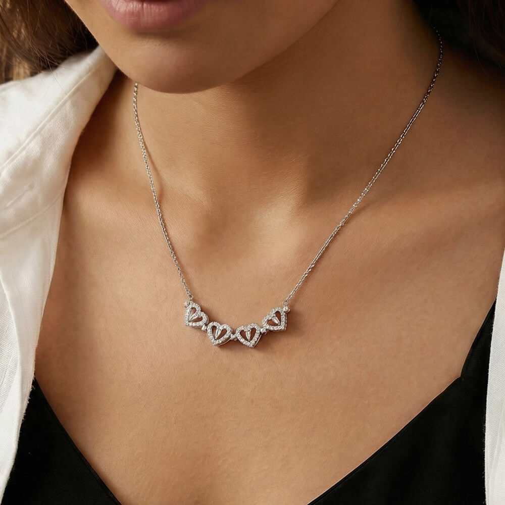 Magnetic Hearts Necklace for Mother's Day