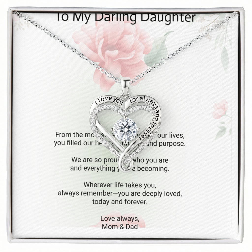 Daughter Necklace Gift – “Love You Always” Message Jewelry