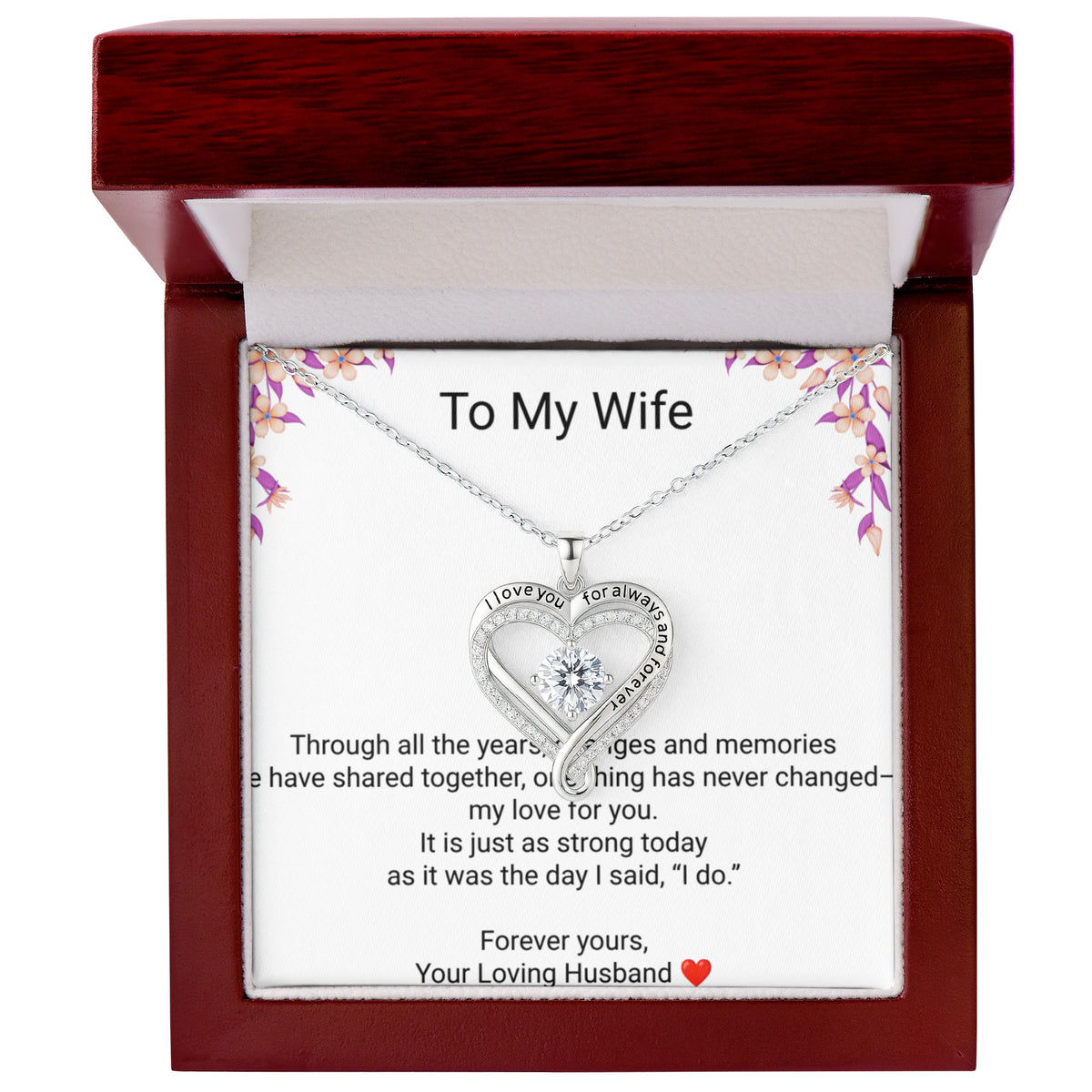 Love You Always” Necklace | Romantic Christmas Gift for Wife