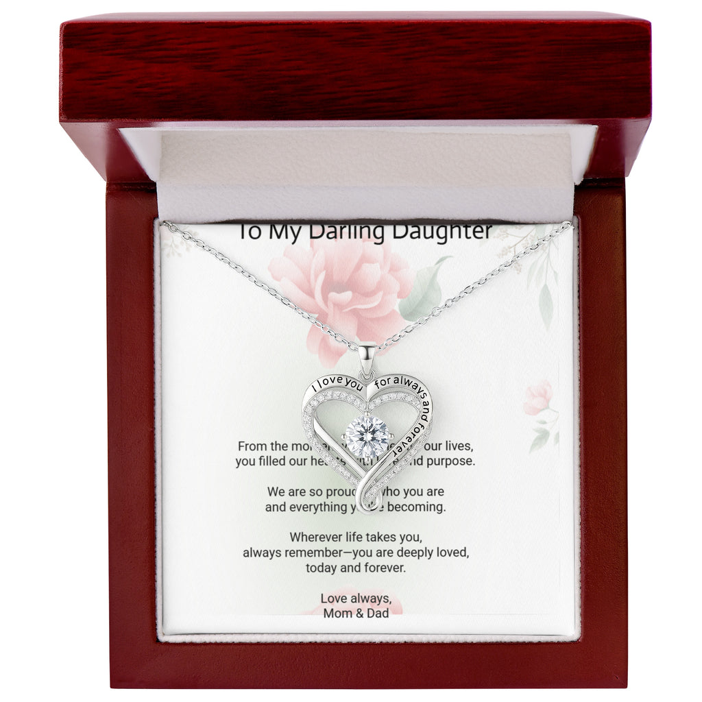 Daughter Necklace Gift – “Love You Always” Message Jewelry