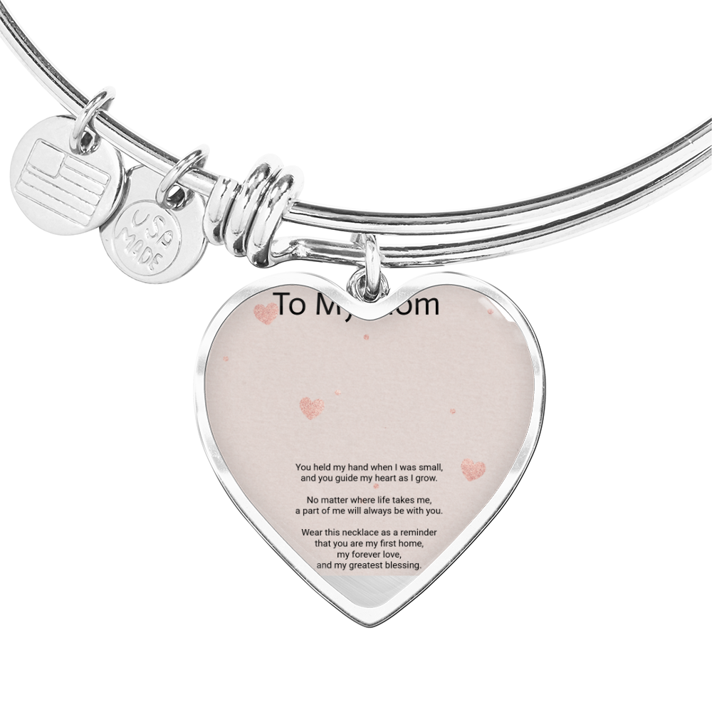 Mother's Gift Buyer Upload Luxury Heart Bangle – Elegant Love